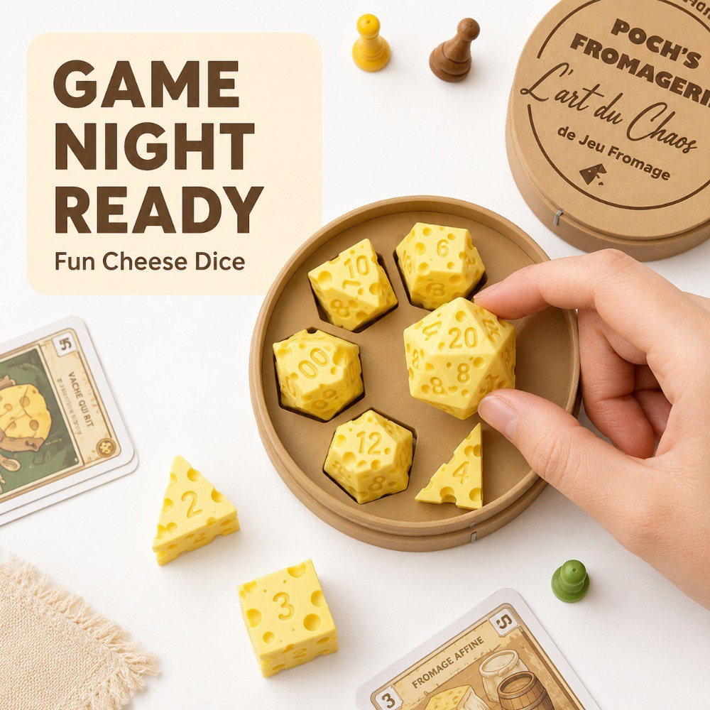 مجموعة نرد جبن غير منتظمة إبدا - مراجعة Board Game Live وسعره